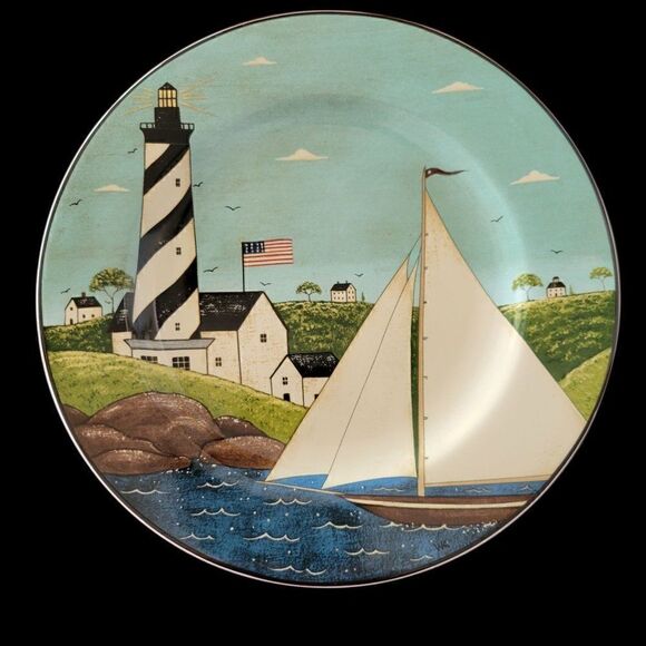 Sakura Warren Kimble Coastal Breeze Salad Plate - Picture 1 of 6